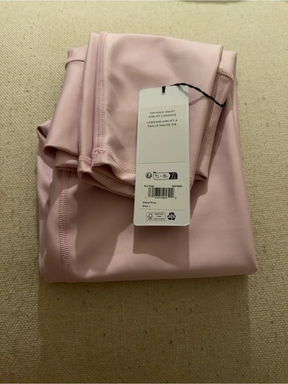 ALO Yoga Sweet Pink High-Rise Airlift 7/8 Leggings